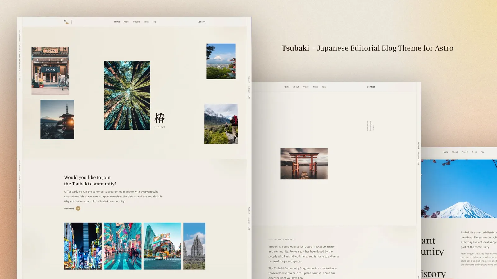 Tsubaki (椿) — Japanese Editorial Blog Theme for Astro
